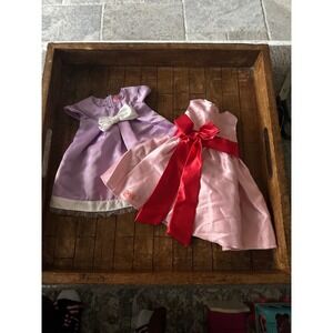 vintage Our Generation Doll Dresses 2Piece Set Purple Pink Party Outfit EUC